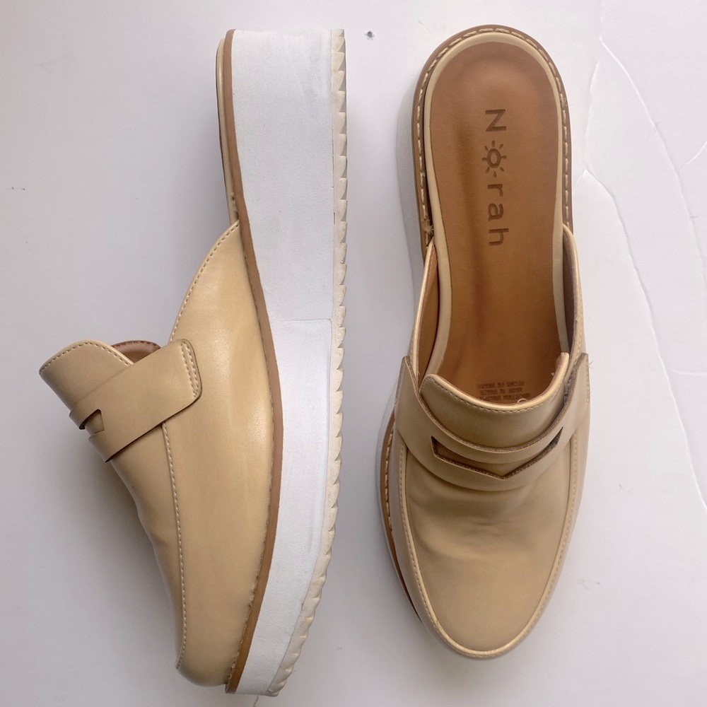 Norah leather platform loafer mules  8